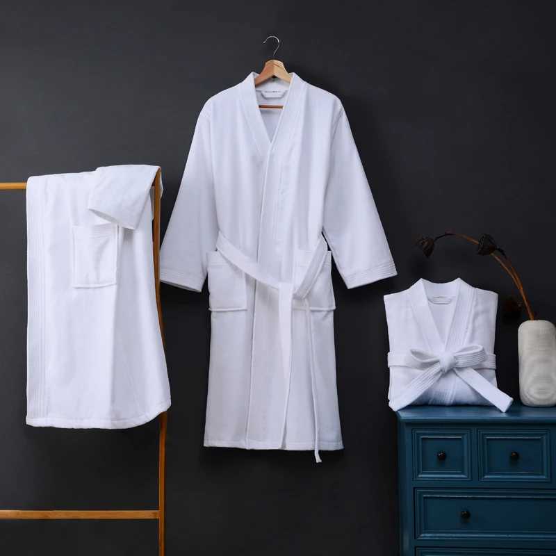 Bathrobe Men White 100 Cotton Mens Robe Couples Nightgown Thickened Kimono Men Towel Fleece Pajamas Home Wear Bath Robe C251104