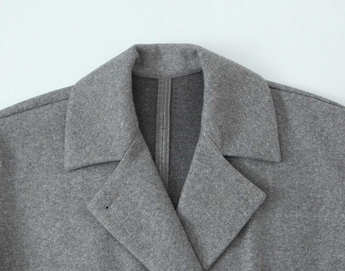 2025 autumn new womens clothing casual fashion simple commuting loose versatile soft double breasted long sleeved coat jacket J251103