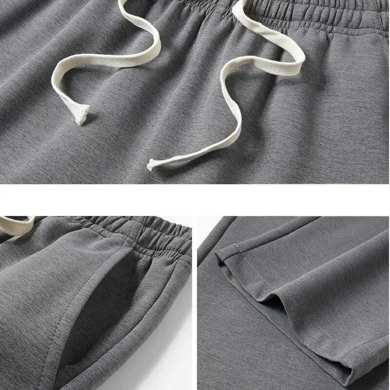 Mens Soft Casual Tracksuit Solid Color Athletic Set Spring Autumn Sportswear Round Neck Loose Fit Comfortable Outfit J251104