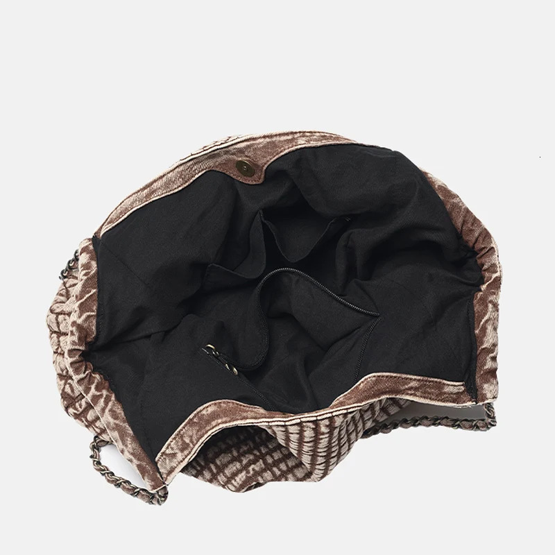 Womens large capacity handbag handbag and wallet denim embroidered diamond chain shoulder 250402