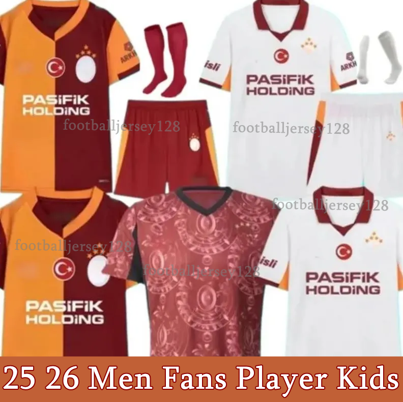 24 25 26 Galatasaray Soccer Jerseys Players fans ICARDI ZANIOLI BAKAMBU MERTENS ZAHA AKGUN AKTURKOGLU 100th Anniversary 2025 2026 men kids kit Football Shirt
