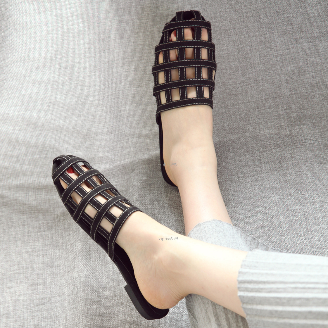 New Designer Sandals With Free Shipping Baotou Slippers For Women's Summer 2025 Edition Small And Unique Half Top Hollow Outerwear Flat Shoes Lar