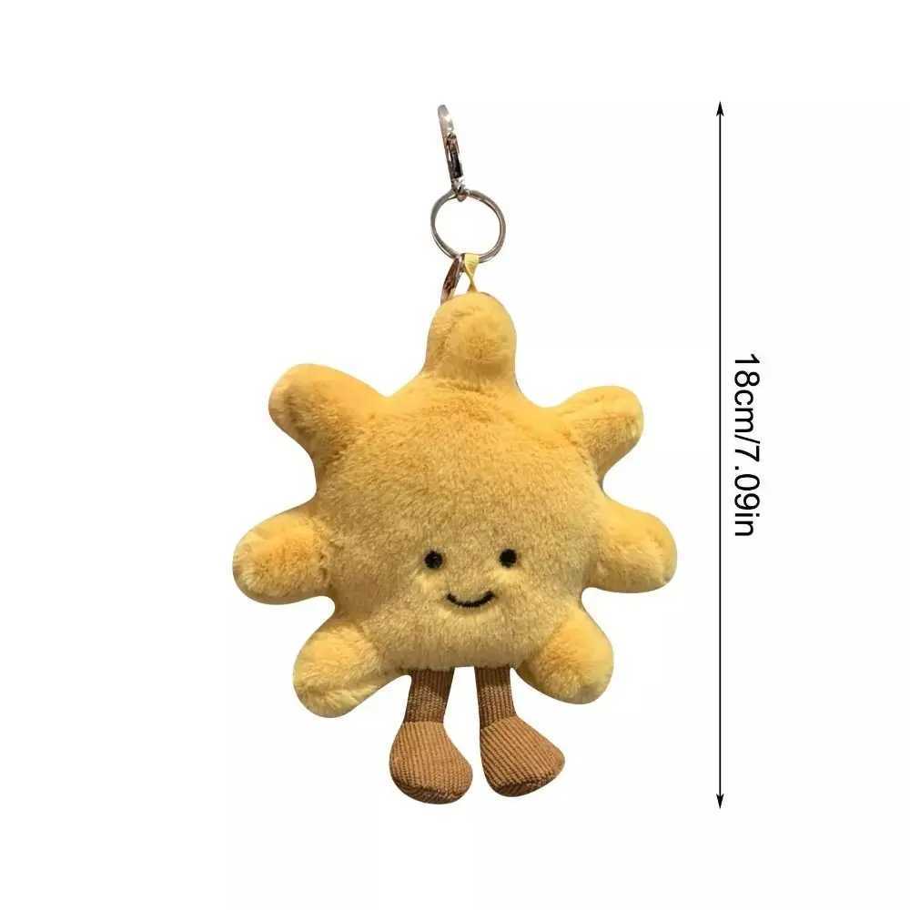 Fashion Cartoon Sun Bag Charm Soft Cute Sunflower Keychain Portable Plush Toy Keychain C251104