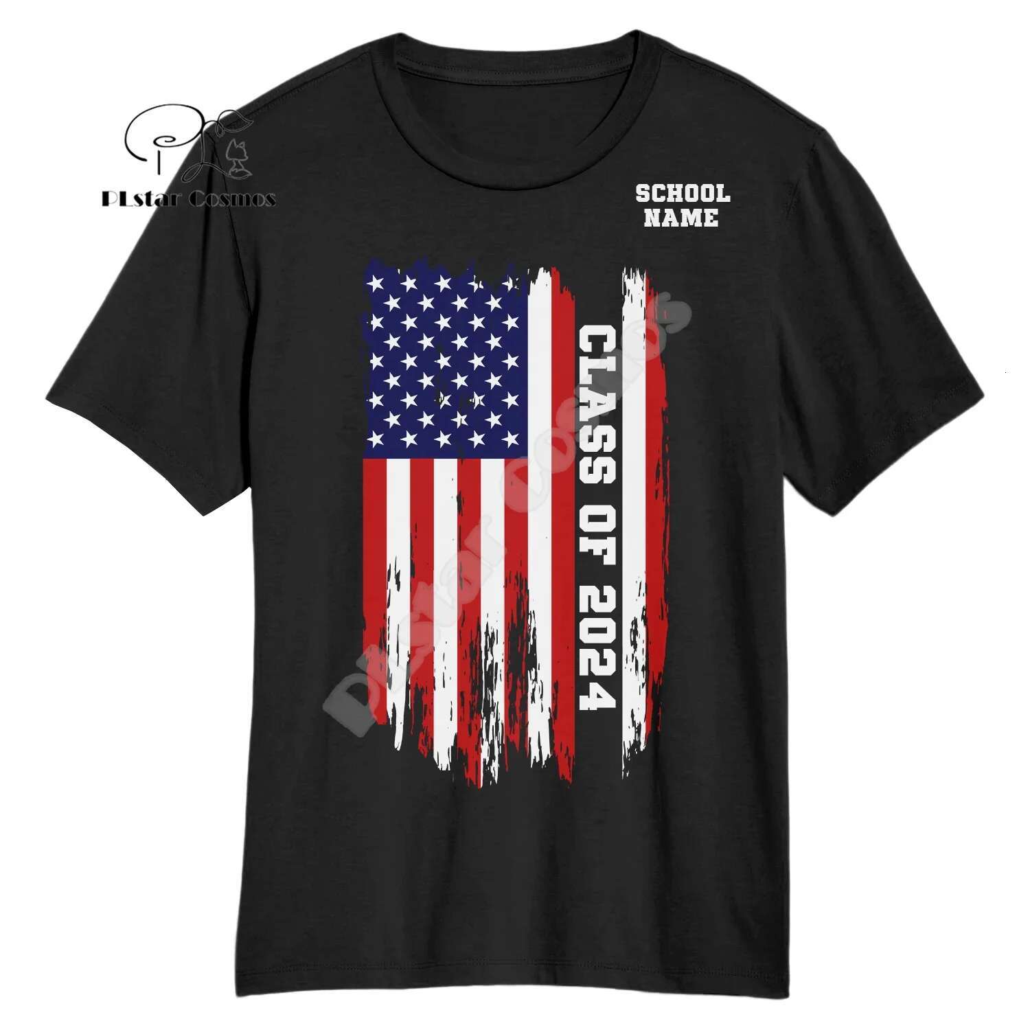 Custom Name Customization Photo Student Graduation Ceremony Shirts Retro 3DPrint Haruku Summer Casual Short Sleeves T-Shirts L