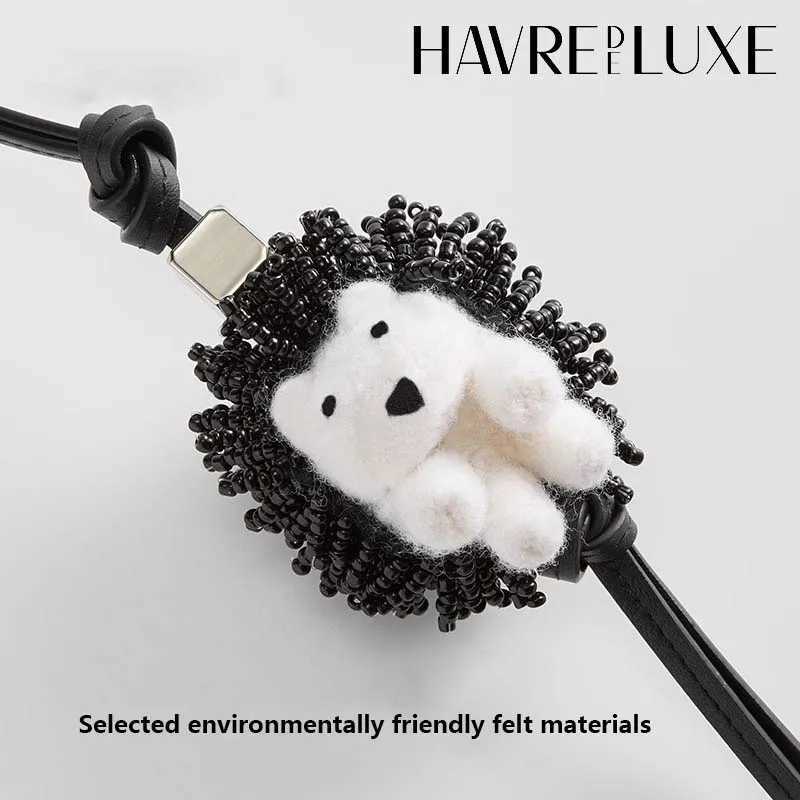 Cute leather bag charm Hedgehog Charm Wool Felt Bag Pendant Key Chain Diy Bag Accessories C251104