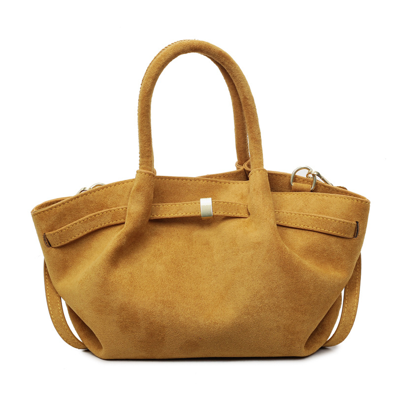 2025 new Dumpling Bag Suede Leather Tote Bag Niche Design Single Shoulder Underarm Bag Commuter Genuine Leather Crossbody Bag