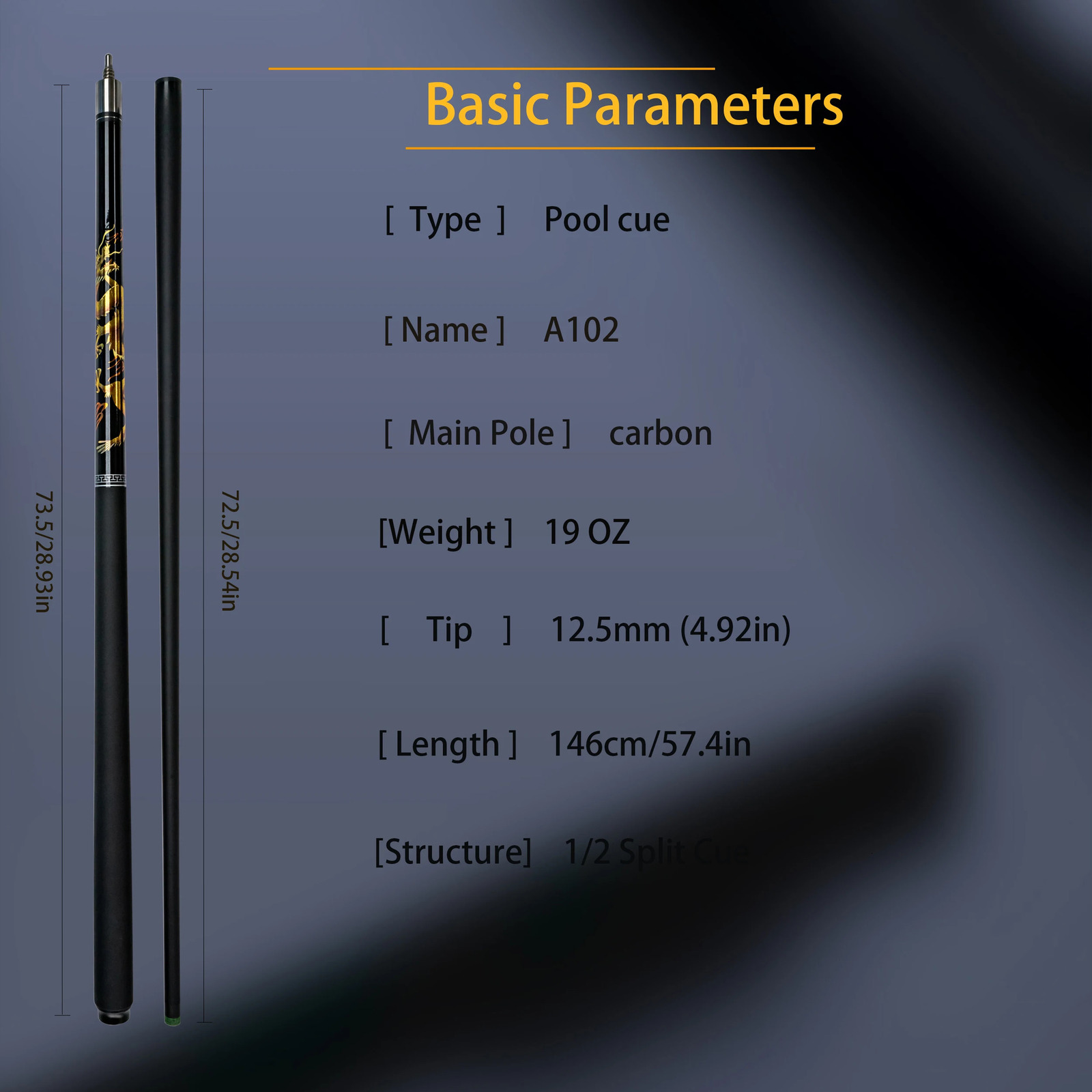 Professional Carbon Fiber Billiards Cue Stick Chinese Dragon n 13mm Tip Ideal for Nine Ball and Carom Durable 251104