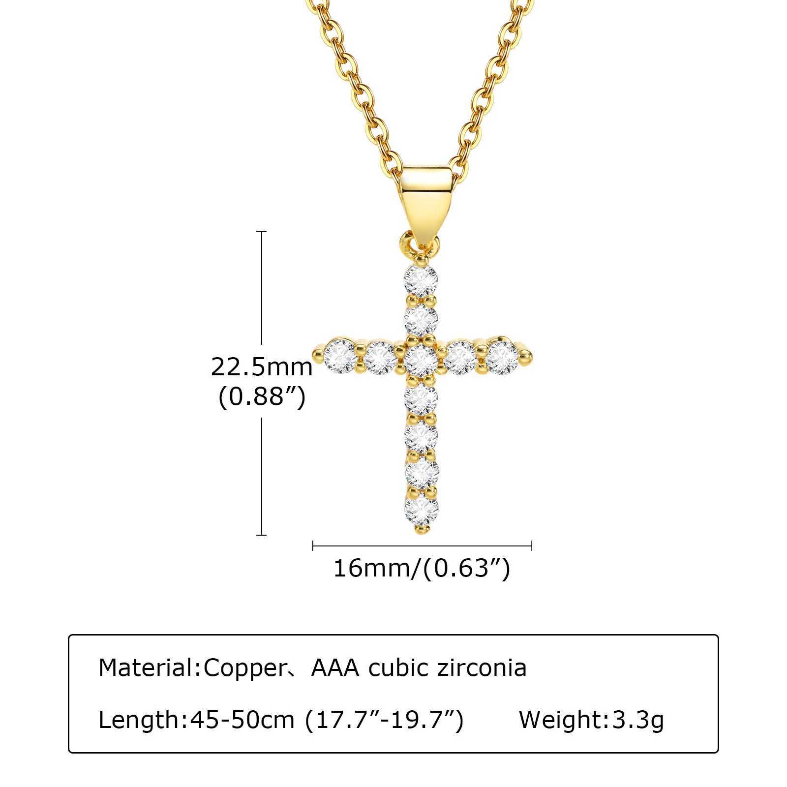 Cubic Zirconia Crucifix Cross Neckalce for Women Simple Layered JewelryXJ251104