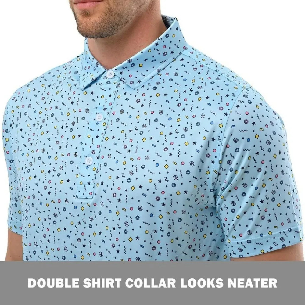High End Men Golf Polo Shirt Short Sleeve Moisture Wicking Fashion Mens Casual Fashion Polo Shirt Top Cool Sports Clothing 250403