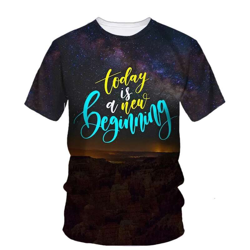 Fashion Originality Inspirational Slogans 3D Personality Print Men's t-shirt Summer Casual Short Sleeve Tops Fun Trend Men Tees