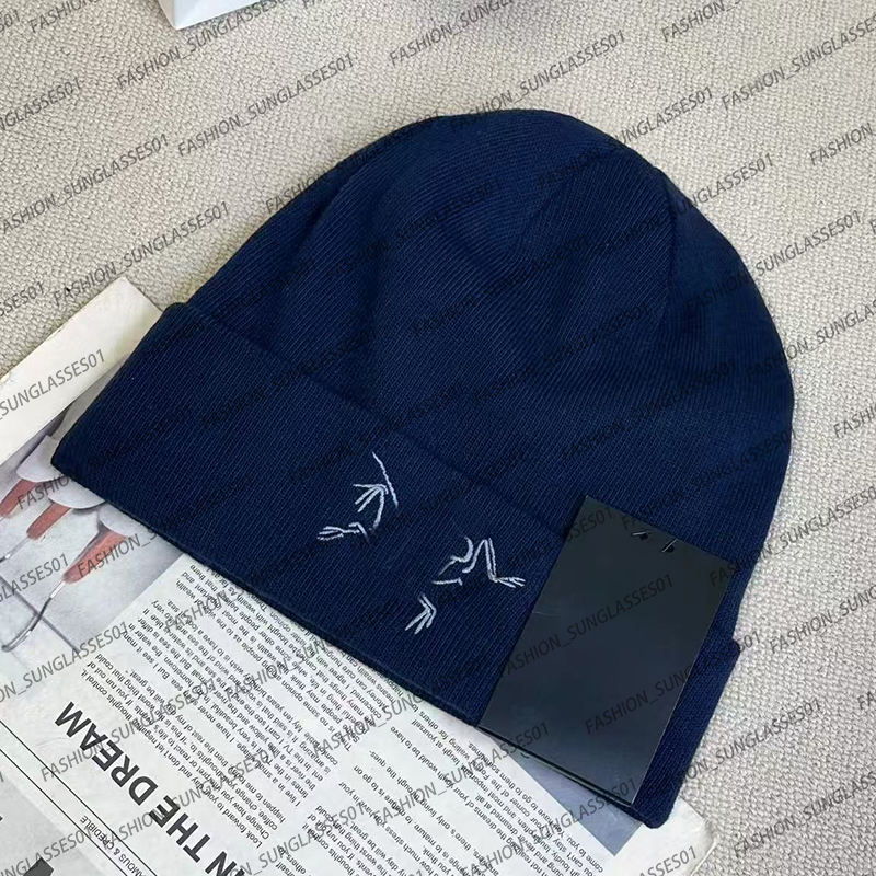 Designer Arc Knitted Beanie Hat with Fashion Embroidery for Winter Soft Thick Material Ideal for Outdoor Hiking and Daily Commute Comfort and Style2