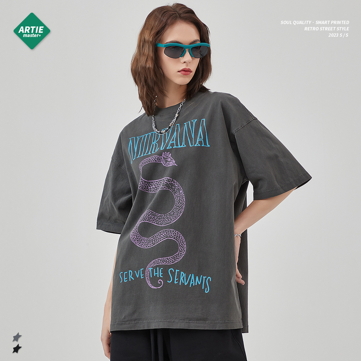 ARTIE Wear | 2025 Spring/Summer New Washed and Old Printed Short sleeved Men's T-shirt High Street Trendy Brand