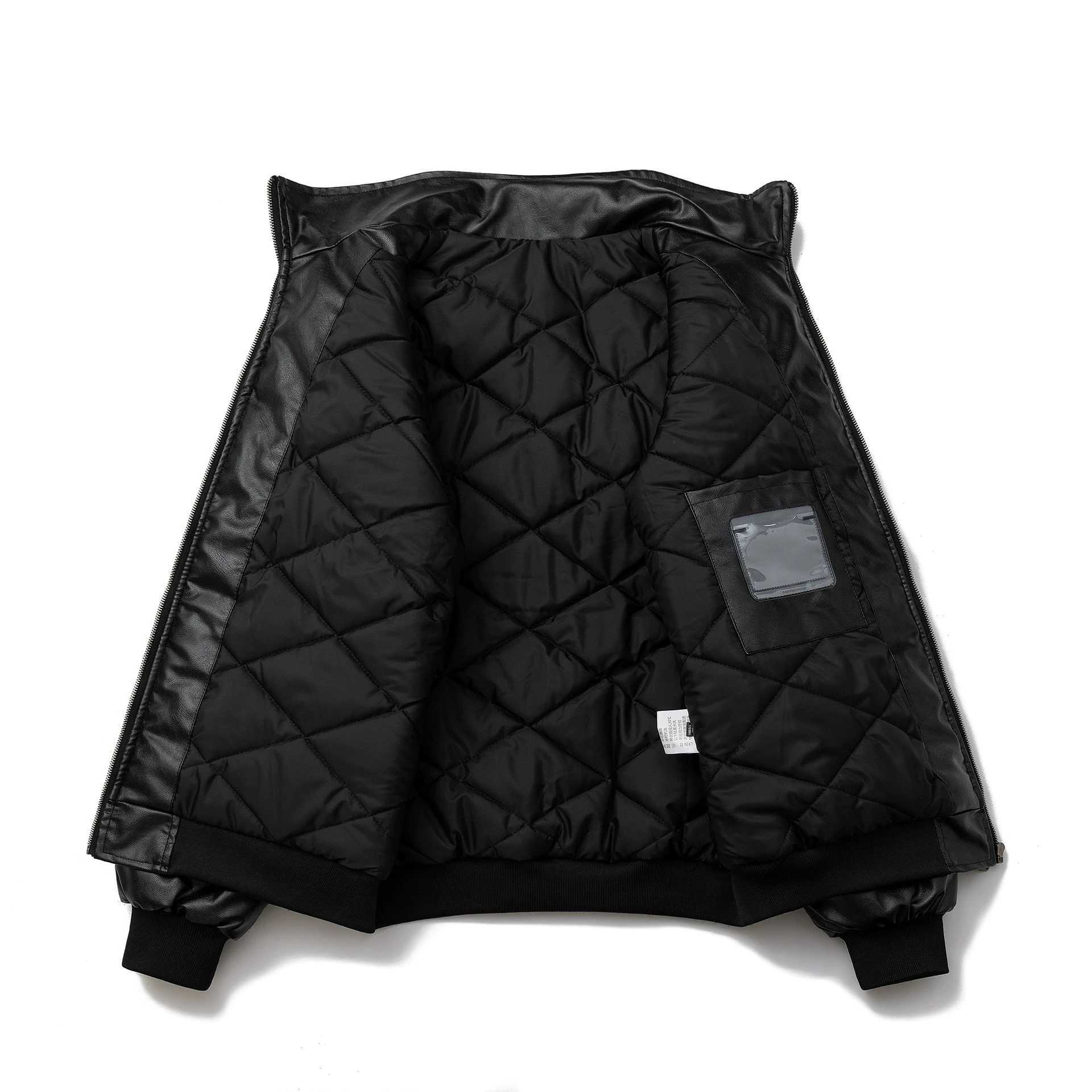 Man Leather Jacket Winter Vintage Motorcycle PU Leather Coat Warm Casual Baggy Motor Jacket Original Streetwear High Quality J251103