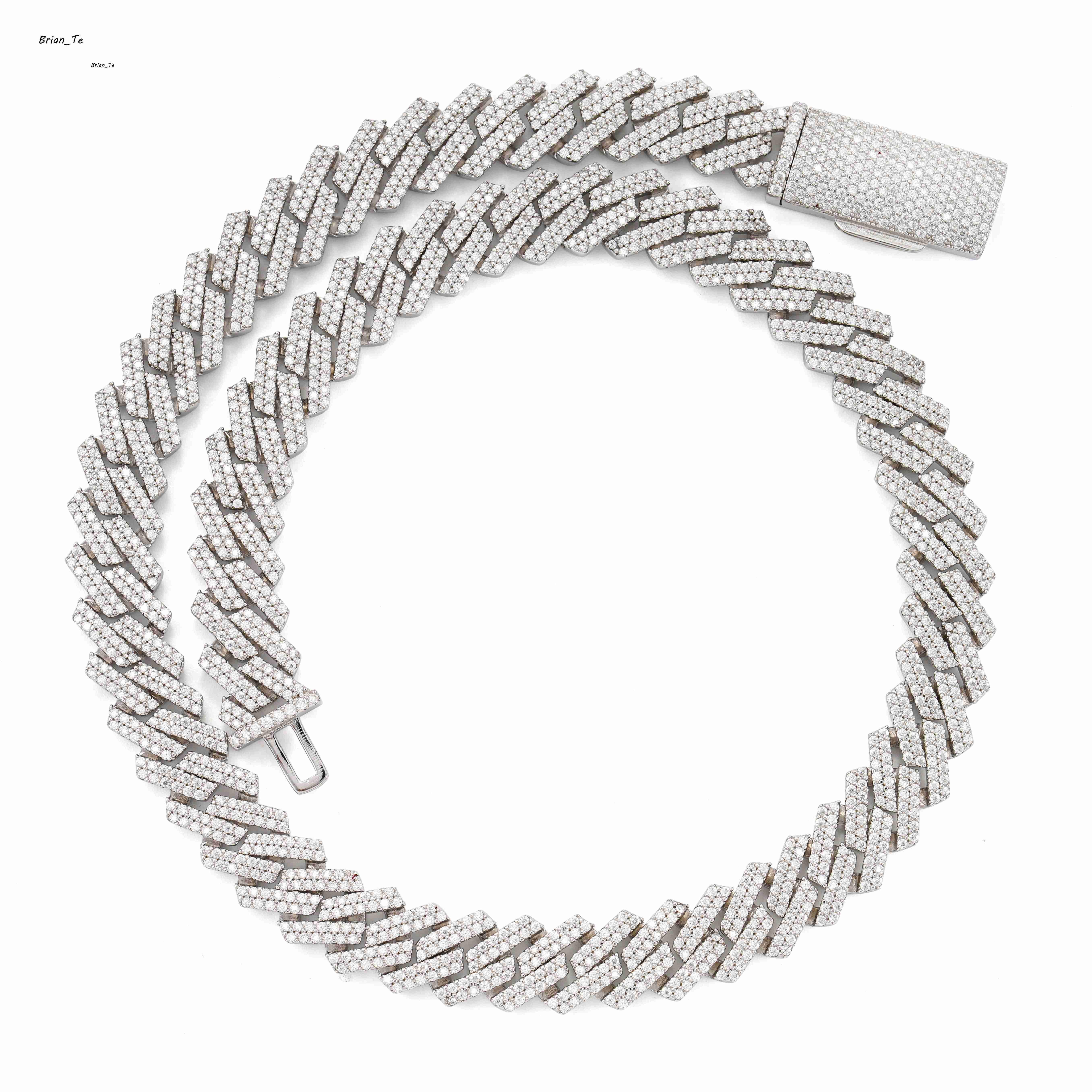 Hip Hop Jewelry Iced Out Moissanite Cuban Link Chain 12mm Fashion Men Jewelry Cuban Necklace Bracelet