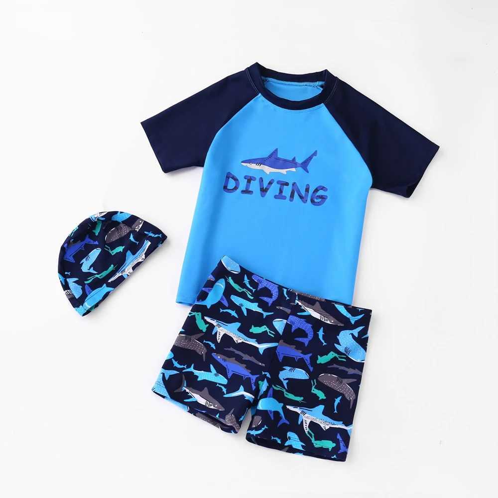 Animal cartoon three piece set childrens swimsuit fashion swimsuit childrens swimsuit childrens swimsuit boys beach girls swimsuit J250403