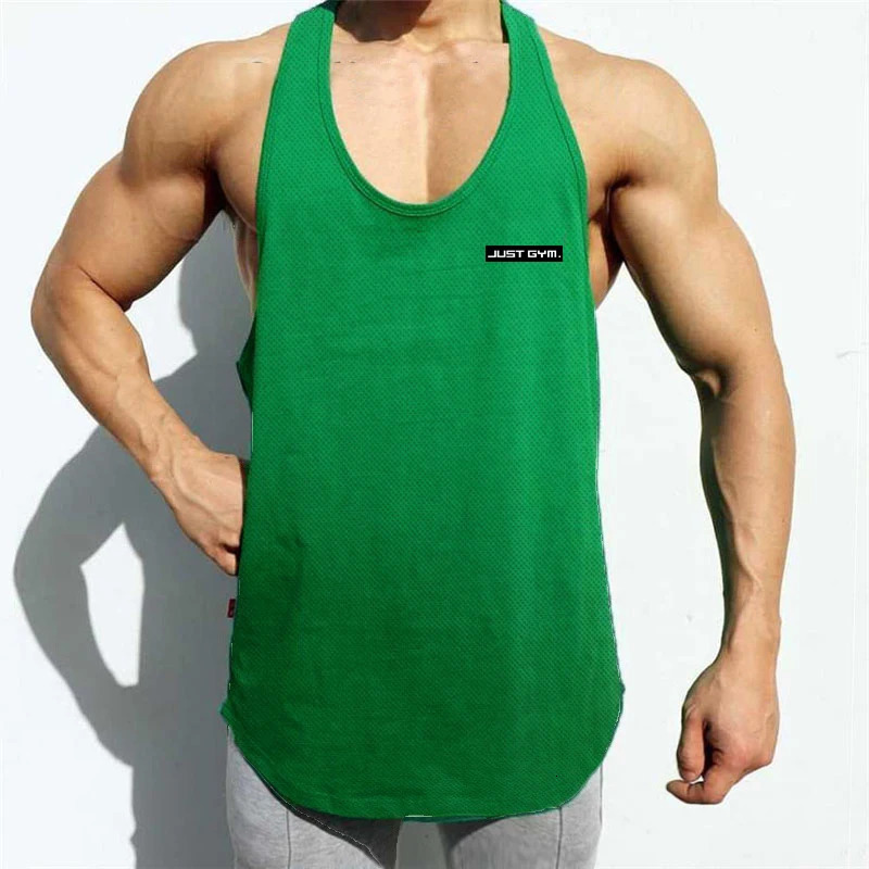 Gym Clothing Mens Mesh Fitness Stringer Tank Top Men Bodybuilding Singlets Running Vest Workout Sleeveless T-Shirt 250402