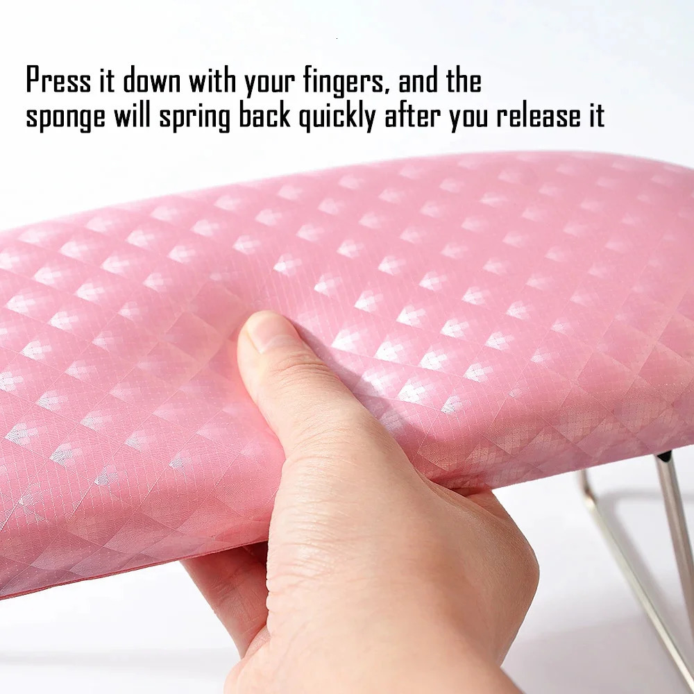 1PC Pink Plaid Waterproof Leather Hand Pillow Arm Rest Cushion Nail Art Wrist Support Pad Soft Pillow Stand for Manicure Salon 250328