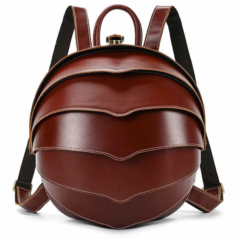 Caratteristica Zaino In Pelle Vintage Uomo Donna Borsa Da Viaggio Dal Design Un…