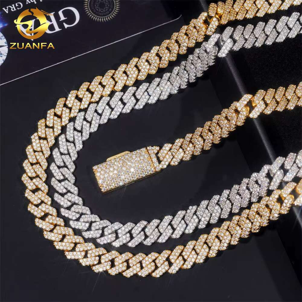 Ready to Ship Classic 8mm Moissanite Hip Hop Jewelry Sier Iced Out Cuban k Pass Dia Chain