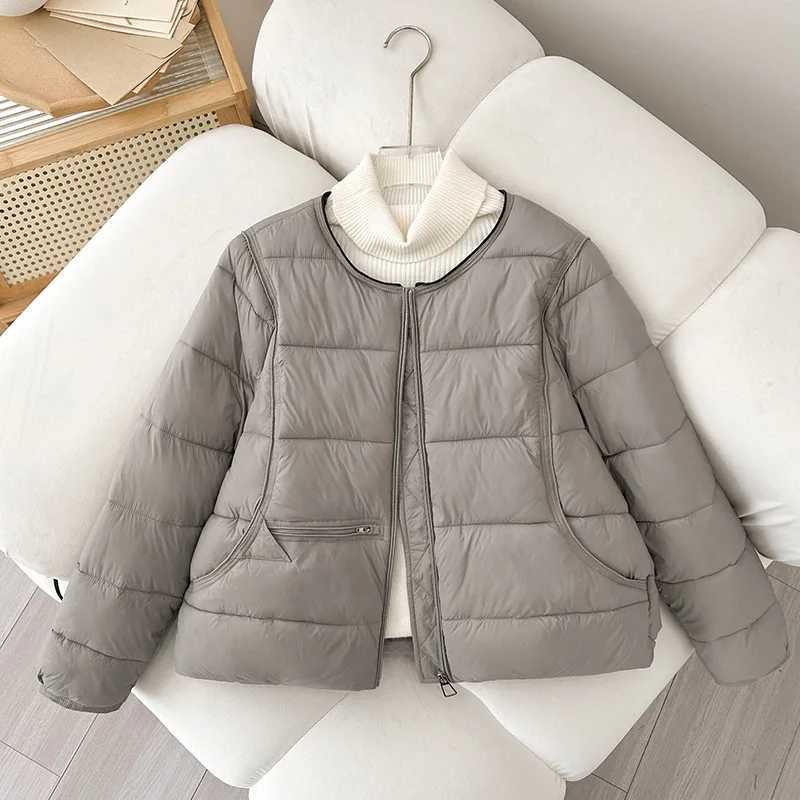 Winter Lightweight Padded Parka Warm Cotton Padded Puffer Coat Outerwear Casual Single Breasted O-Neck Quilted Jackets J251104
