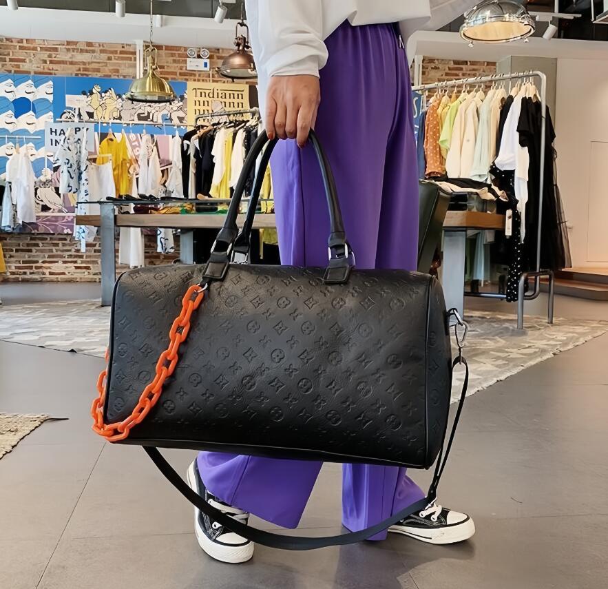 luxury Fashion Large Travel Bag Unisex Embossed keepall pu leather sports bag Weekend Bag Handle Bag Carry on Duffel Bags v2