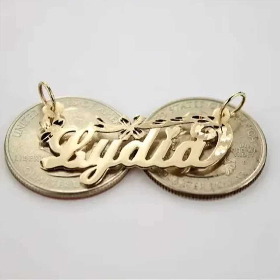 14K Gold Personalized Custom Handmade Name Pendant Charm Jewelry Stainless Steel Necklace For Women GiftXJ251104