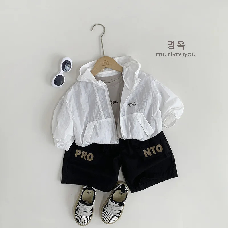 6080 Childrens Sunscreen Clothing 2025 Summer Korean Baby Boys Thin Open Skirt Air Conditioning Top 250325