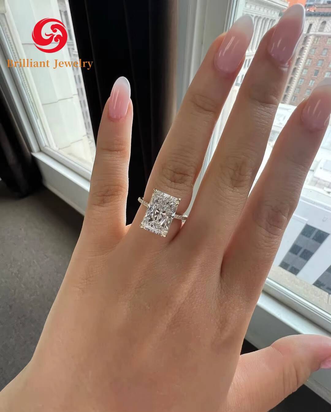 Wholesale Price GRA Certified 14K 18K Solid Gold Radiant Cut D Color VVS1 Moissanite Ring Wedding Engagement Ring