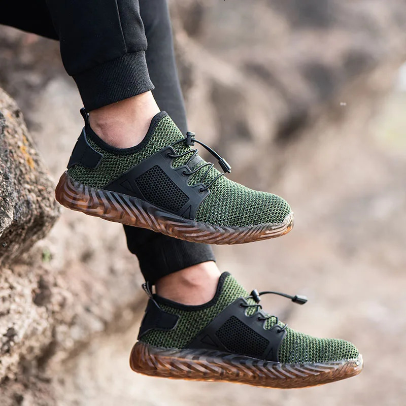 Men Steel Toe Safety Work Shoes Mesh Breathable Lightweight Comfortable Industrial Construction Shoes Puncture Proof Anti slip 251030