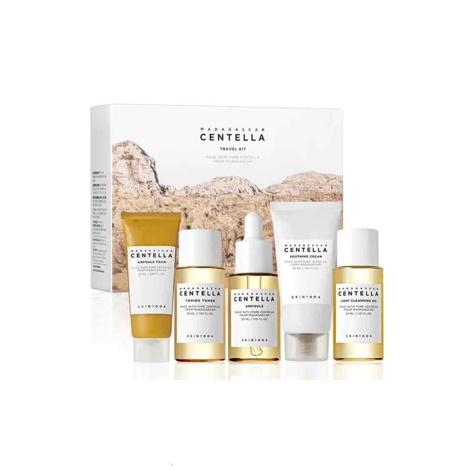 SKIN1004 Centella Asiatica Travel Set Toner Ampoule Soothing Cream Cleansing Oil Ampoule Foam Basic Skincare Kit 251031