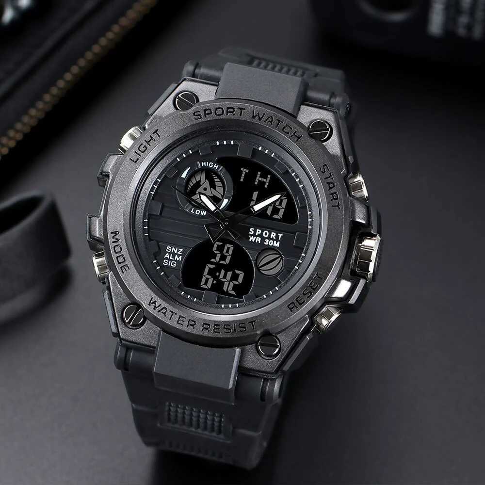 ACHENGY F Style Men Multifunctional Sports Watch Mens Dual Display Waterproof Electronic Wristwatch Relogio MasculinoT251104