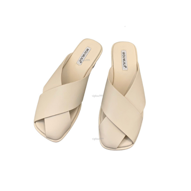 New Designer Sandals With Free Shipping Baotou Women's Outwear Fashion 2025 Flat Bottom Half Hollow Cool Slippers Summer Edition