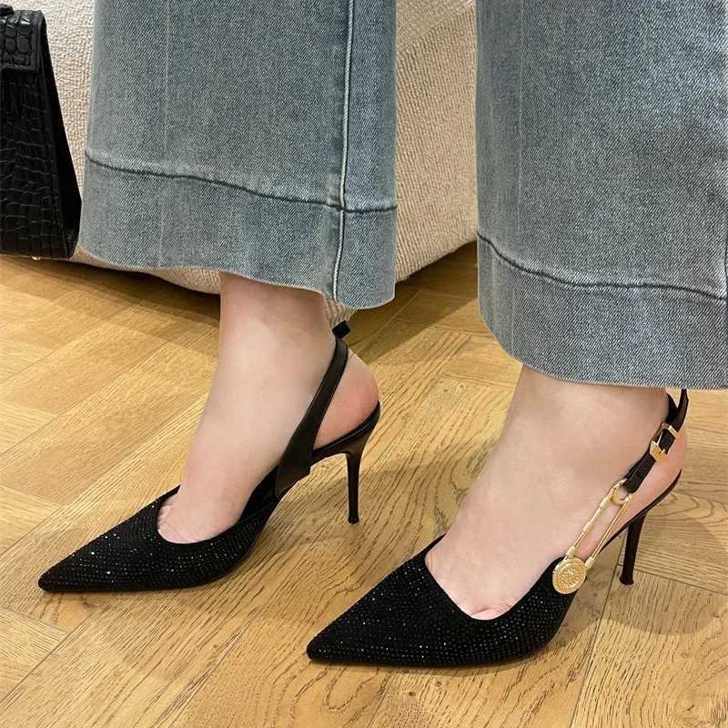 Designer Luxury Pointed High Heels Rhinestone Party Dress Sandals Women 2024 Fashion Elegant Sexy Office Gladiator Women Pumps W251104
