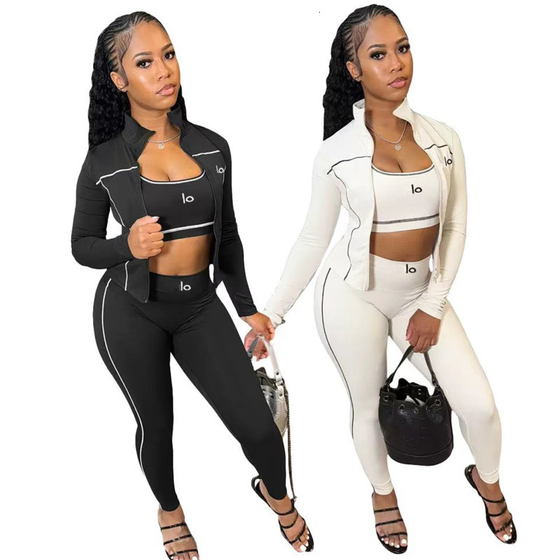 Womens 3 PCS Pants Set Womens Tracksuits New Casual Thr Piece Sets Sports Suit Breathable Sweatabsorbing Slim Outfits S251118