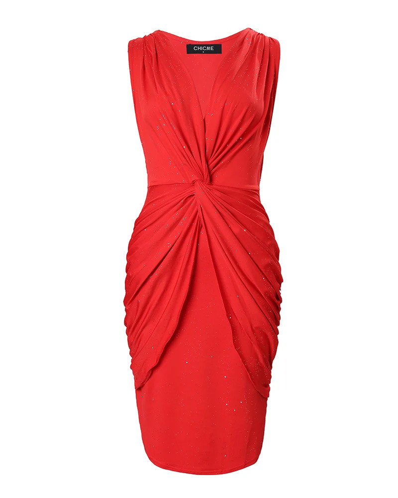 Spring 2025 Twisted n Shining Neck Valentines Day Party Dress 250403