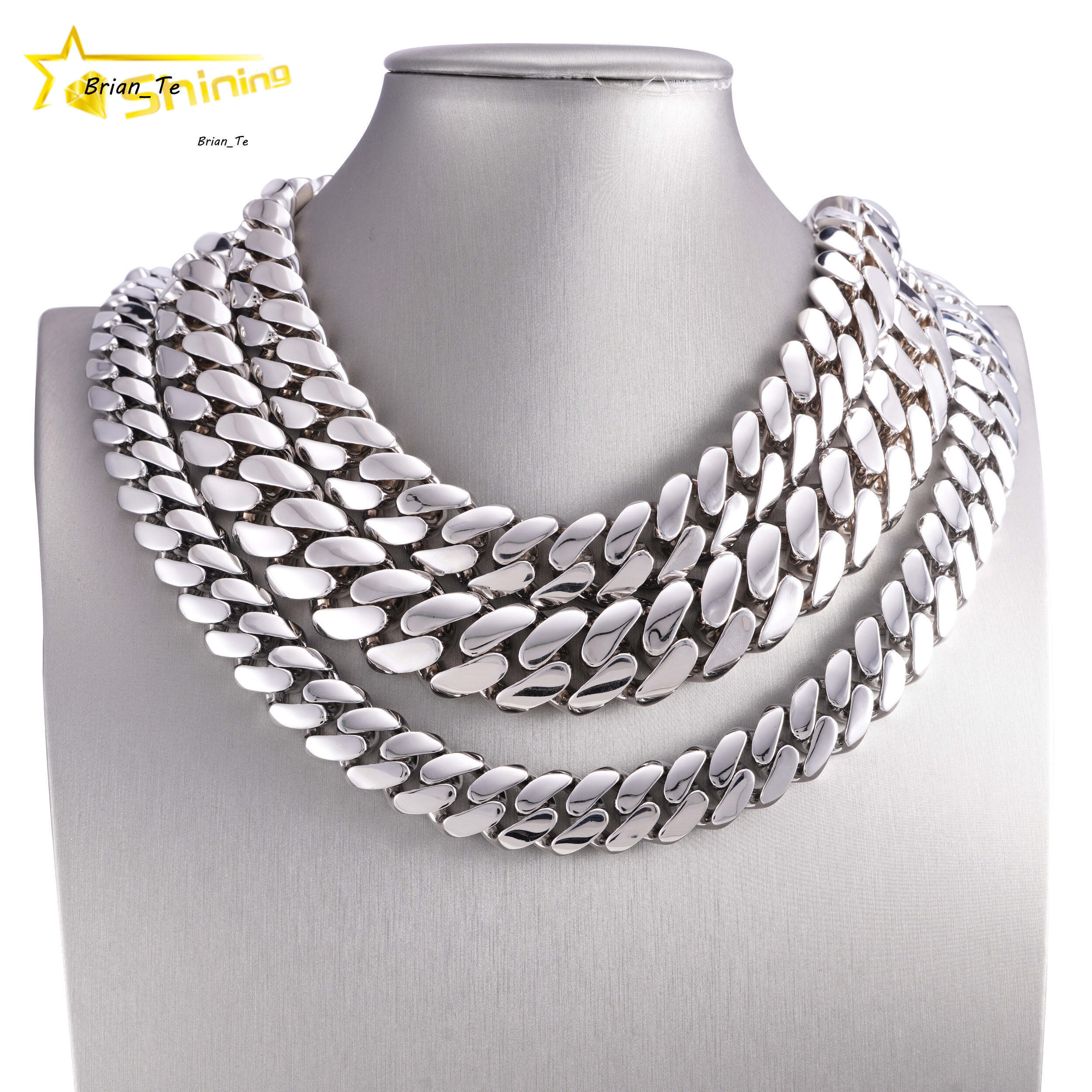 18K Gold Plated Hip Hop 16MM 18MM 20MM Brass Miami Cuban Link Chain Big Size Men Fashion Cuban Chain Necklace