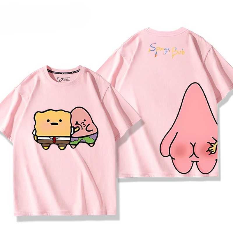 SquarePants Star 100% pure cotton short sLeeved couple parents children summer T-shirt outdoor casual top W250403