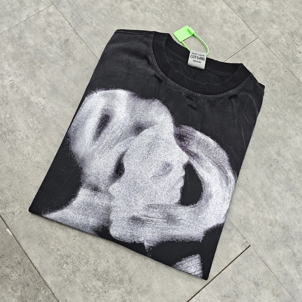 Yao888 fashion trend art print casual loose retro tank oversized mens top retro street style sleeveless mens vest 250402