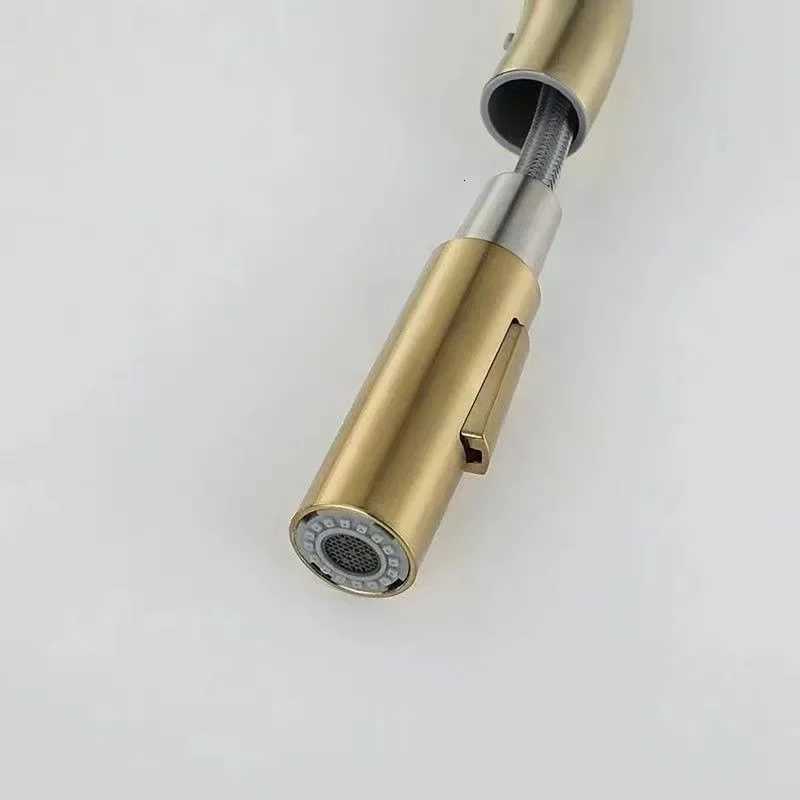 Quyanre Bed Gold Kitchen Faucet Pl Out Kitchen Sink Water Tap Single Handle Mixer Tap 360 Rotation Kitchen Shower Faucet Y251104