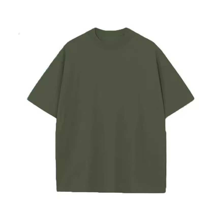 230g Combed Cotton Drop Shoulder Round Neck T-shirt Pure Cotton T-shirt Solid Color Short Sleeve Mens T-shirt 250916