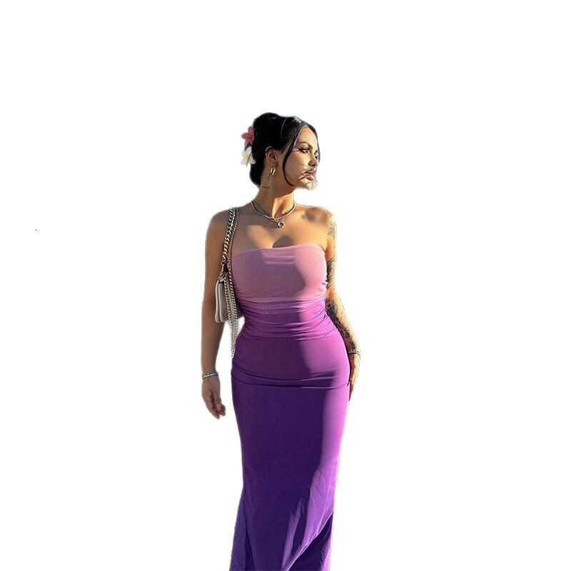 2025 womens fashionable and sexy strapless long dress for women