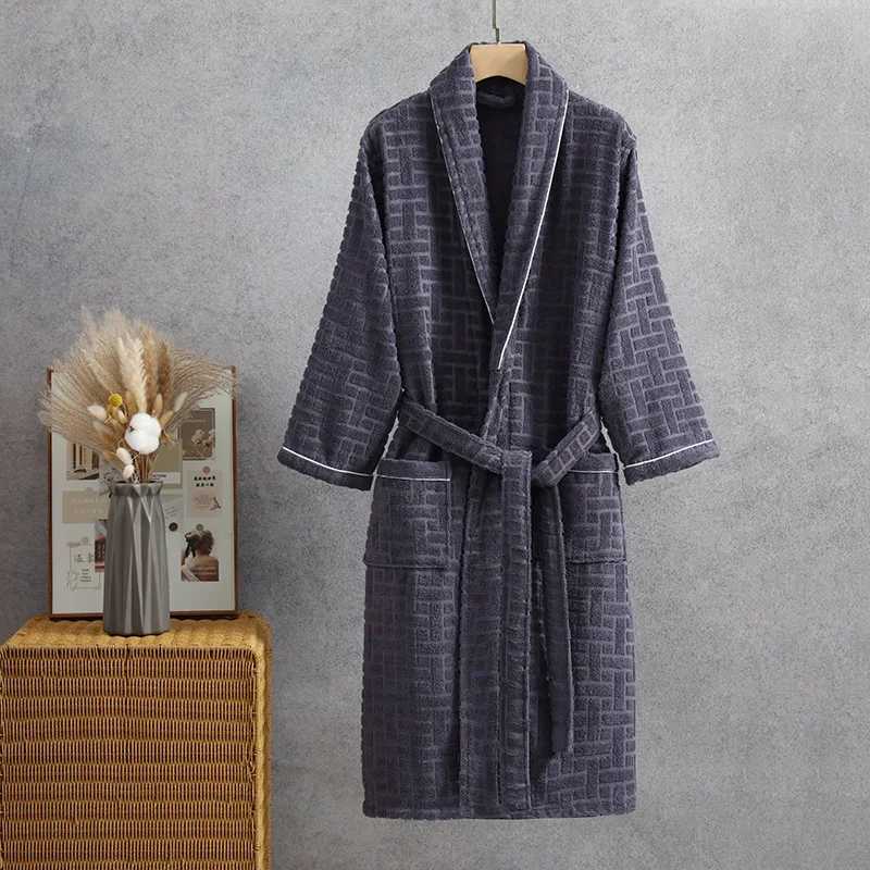 Couples 100 Cotton Terry Towel Bathrobe Robe Man And Women Kimono Dressing Gown Sleepwear Water Uptake Hotel Swimming Robe C251104