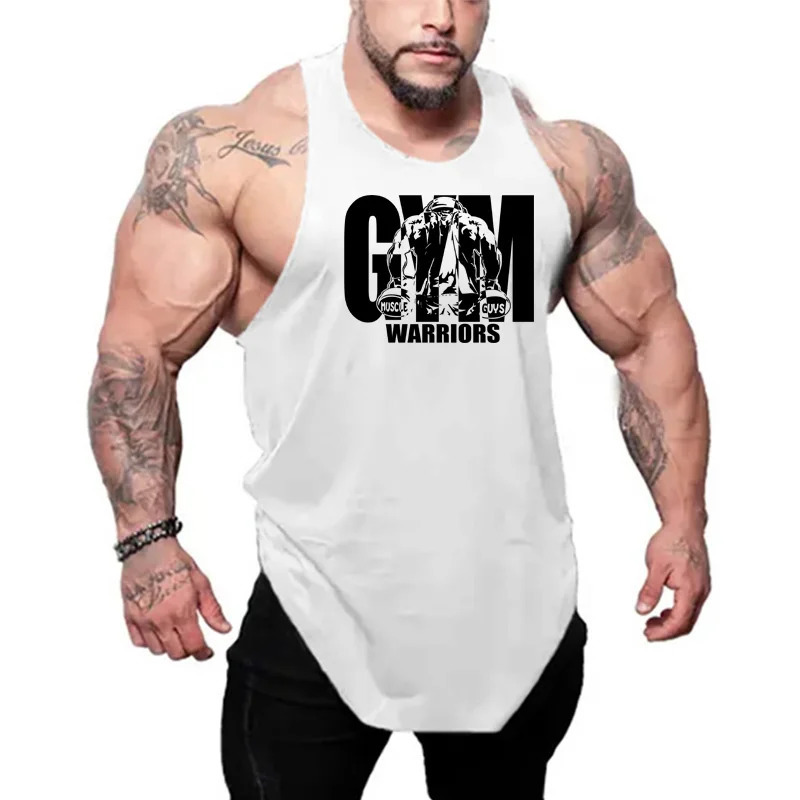Gym Fitness Muscle Singlets Cotton Breathable Sleeveless T-Shirts Mens Casual Sport Tank Tops Summer Bodybuilding Loose Vests 250402