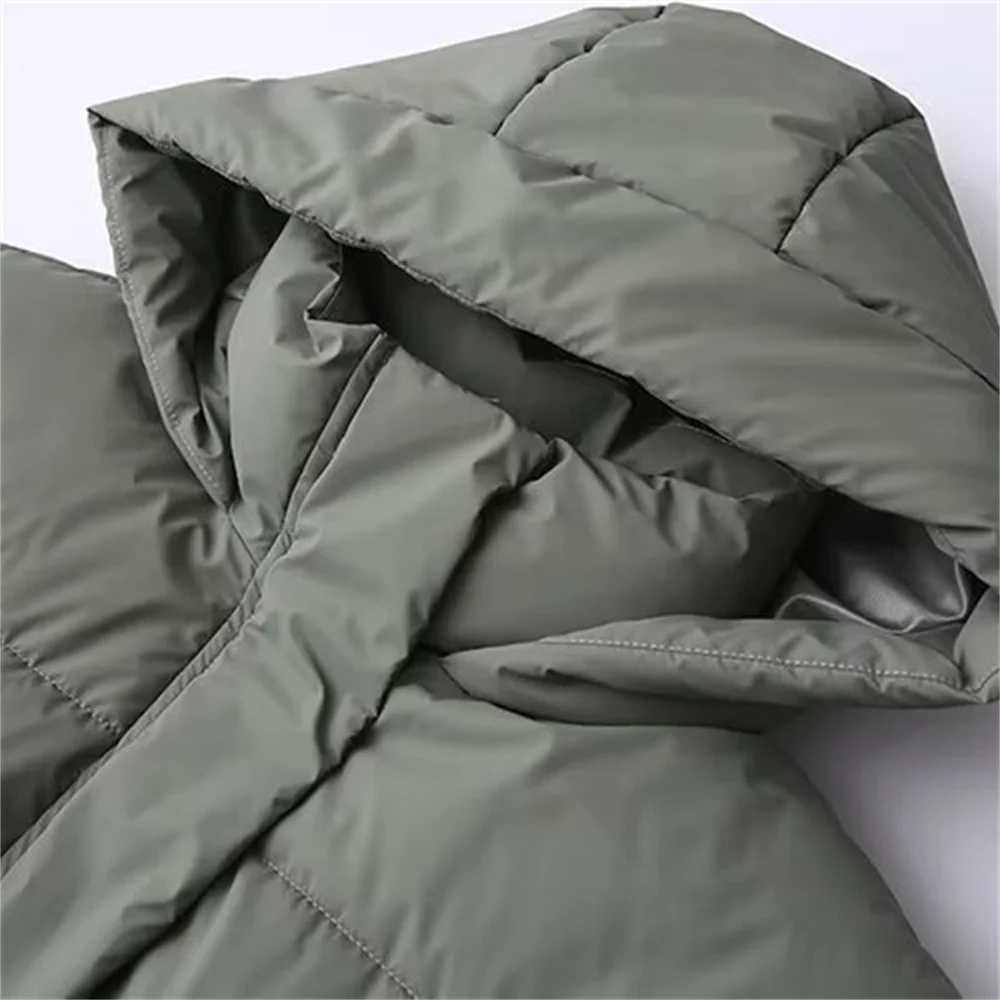 Autumn/Winter New Product Womens Hooded High Neck Loose Bread Clothes Pressure Glued Cotton Clothes Short Coat J251104