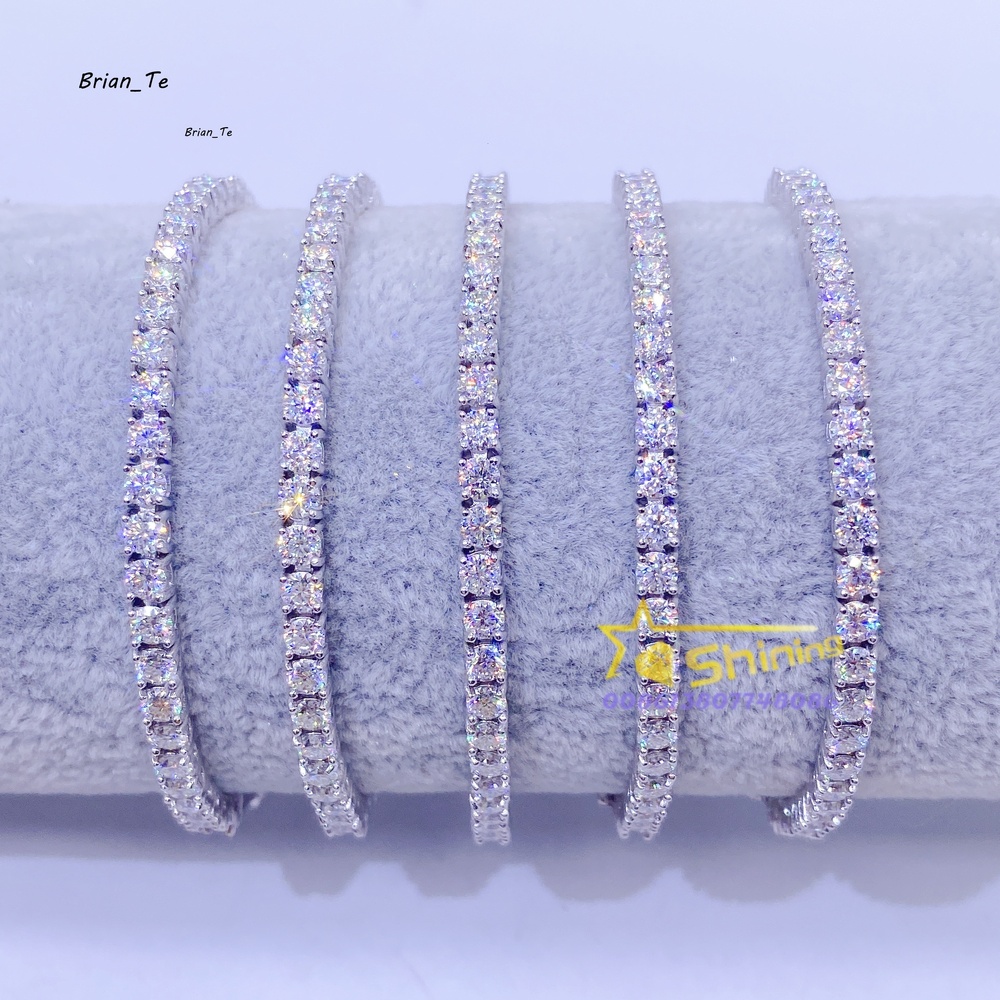 Size 3mm 4mm 5mm Tennis Bracelet Cubic Zirconia 925 Sterling Silver Tennis Bracelet for Women