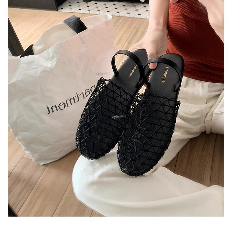 New Designer Sandals With Free Shipping Sheepskin Version Baotou Back Strap Fishing Net Flat Sole Sandals Roman Shoes Summer Out Comfortable Beach Hal