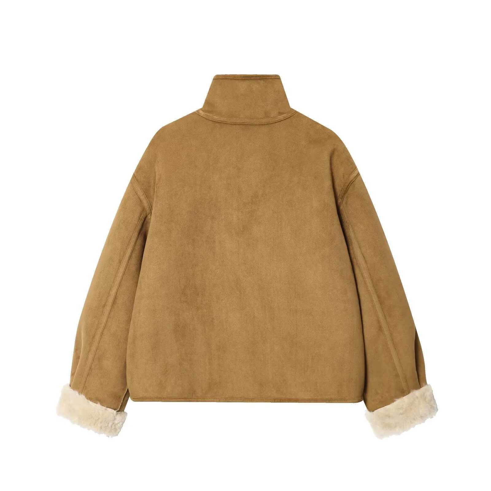 2025 Autumn New Womens Fashion Casual Loose Versatile Double sided Wear High Collar Long Sleeve Jacket Top Coat J251103