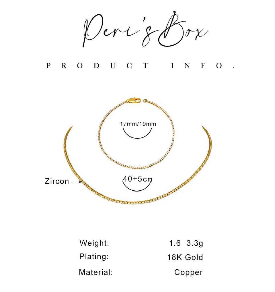 PerisBox 1mm Cubic Zirconia Chain Necklace Dainty Super Thin Tennis Choker Necklaces Jewelry for Women Donna Collane HotXJ251104