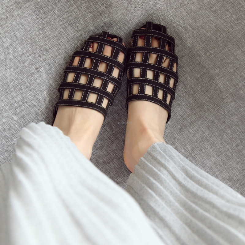 New Designer Sandals With Free Shipping Baotou Slippers For Women's Summer 2025 Edition Small And Unique Half Top Hollow Outerwear Flat Shoes Lar