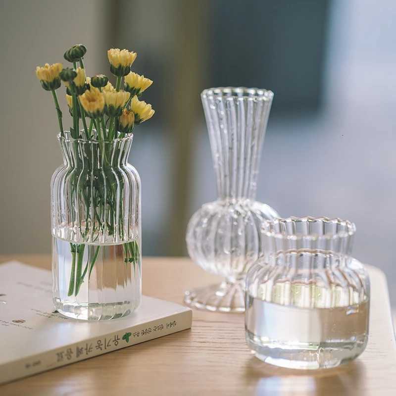 Transparent Flower Vase Flowers Bottle Hydroponics Plant Flower Vases Wedding He Desktop Decorations Florero H251104